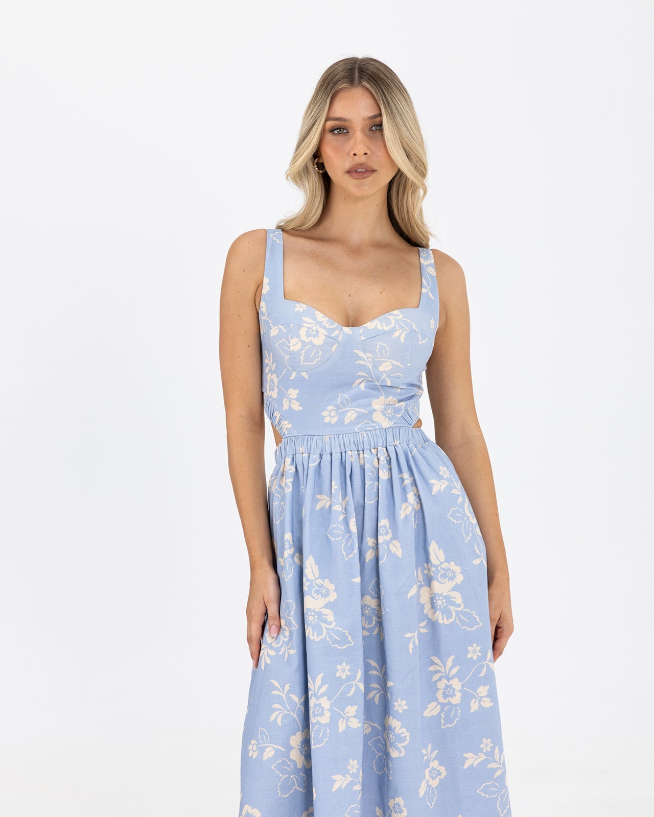 Cora Dress-Blue Flower
