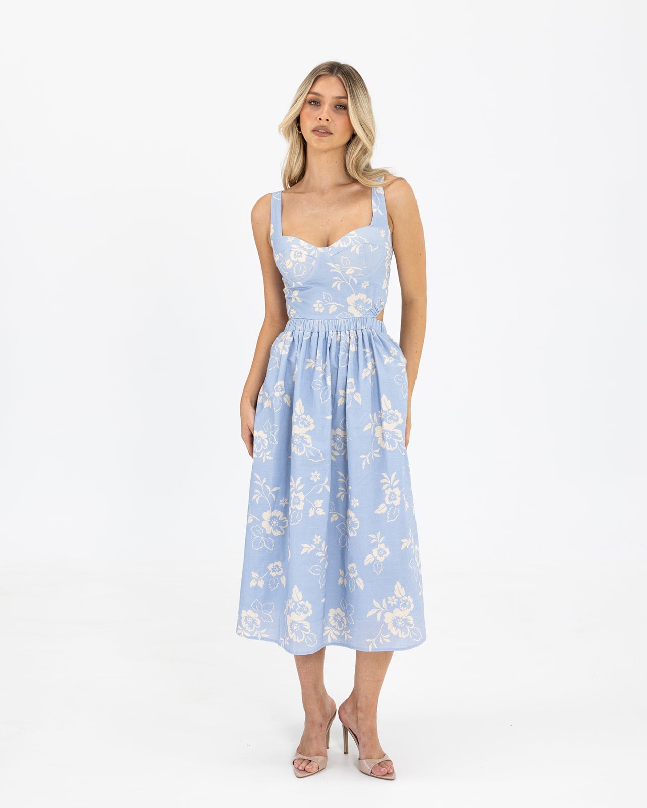 Cora Dress-Blue Flower