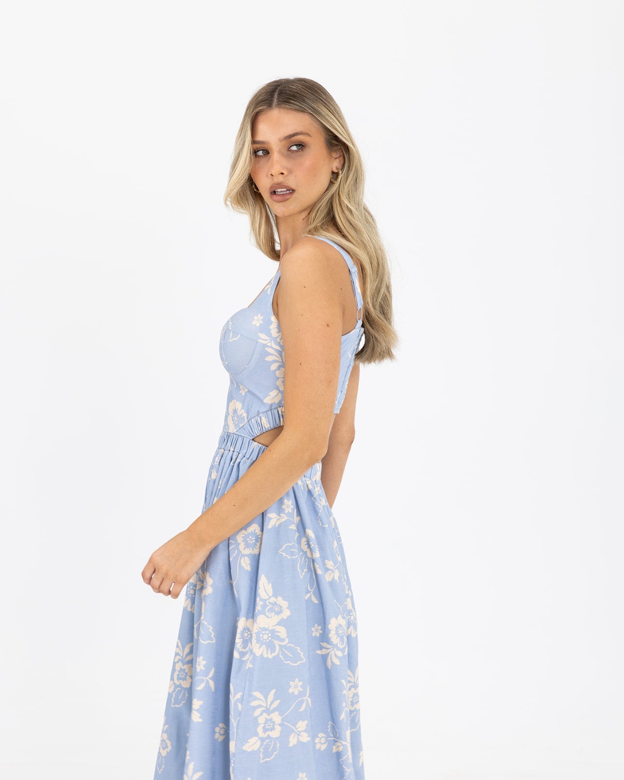 Cora Dress-Blue Flower