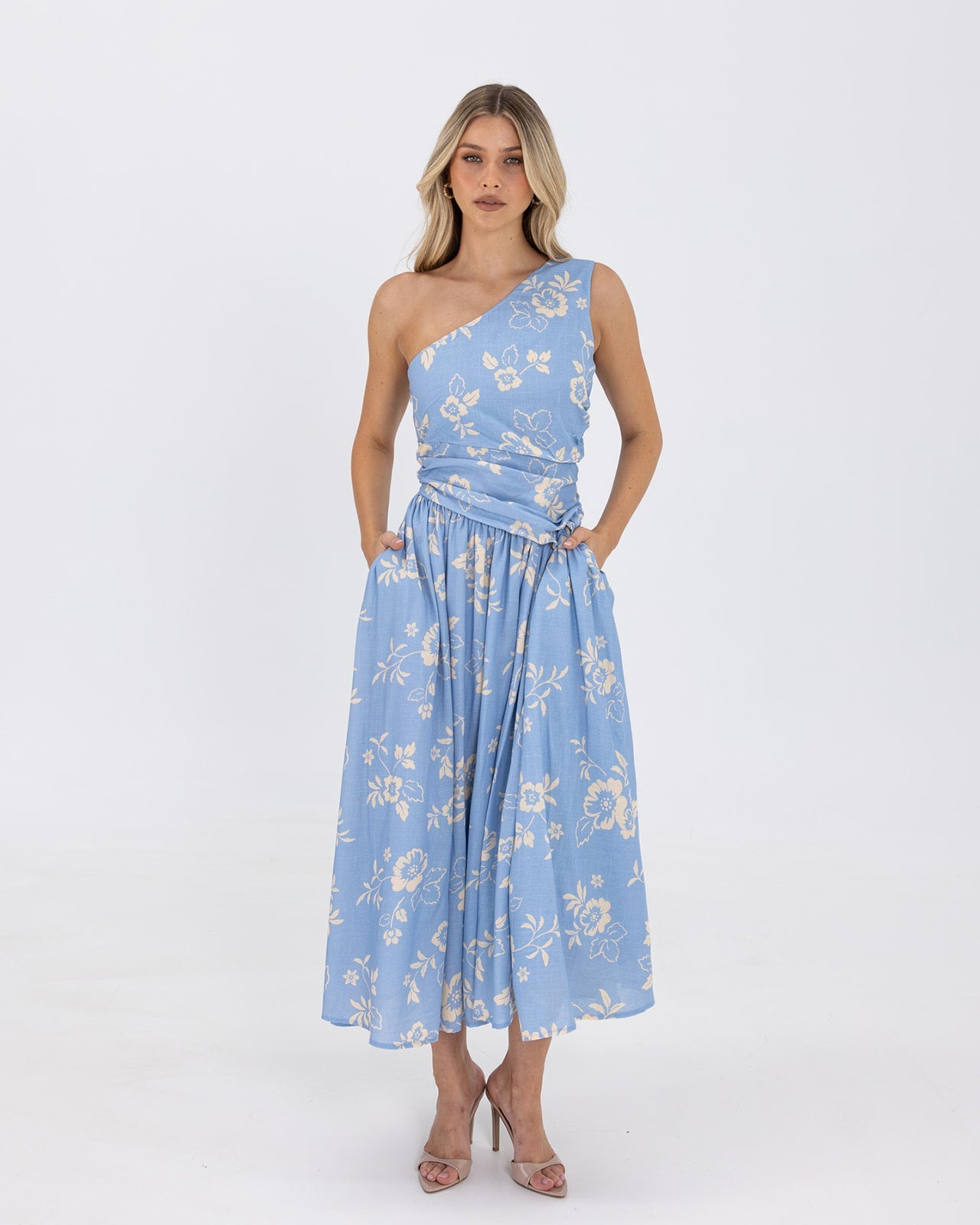 Regina Dress-Blue Flower