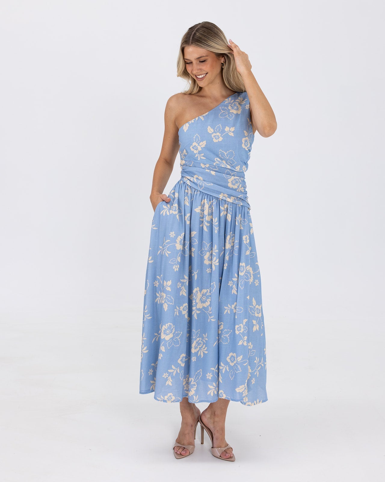 Regina Dress-Blue Flower