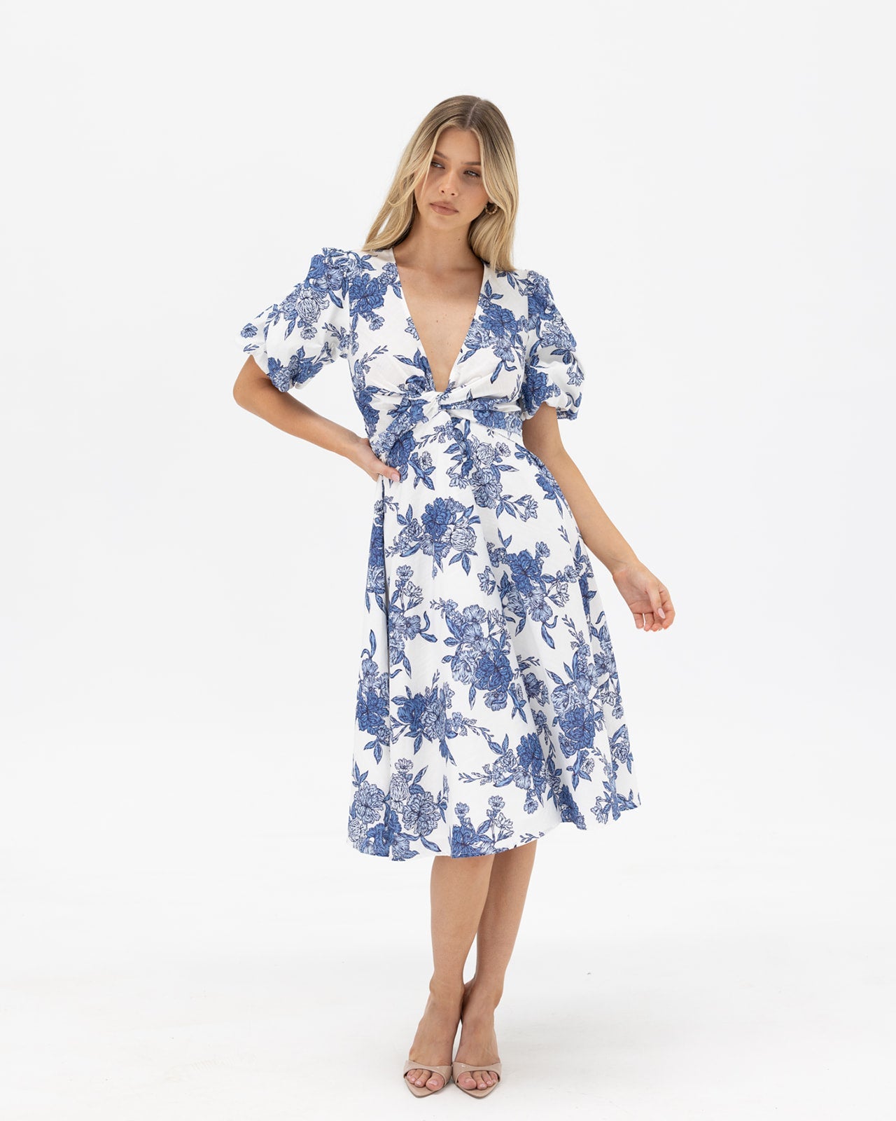 Claudia Dress-Blue Print