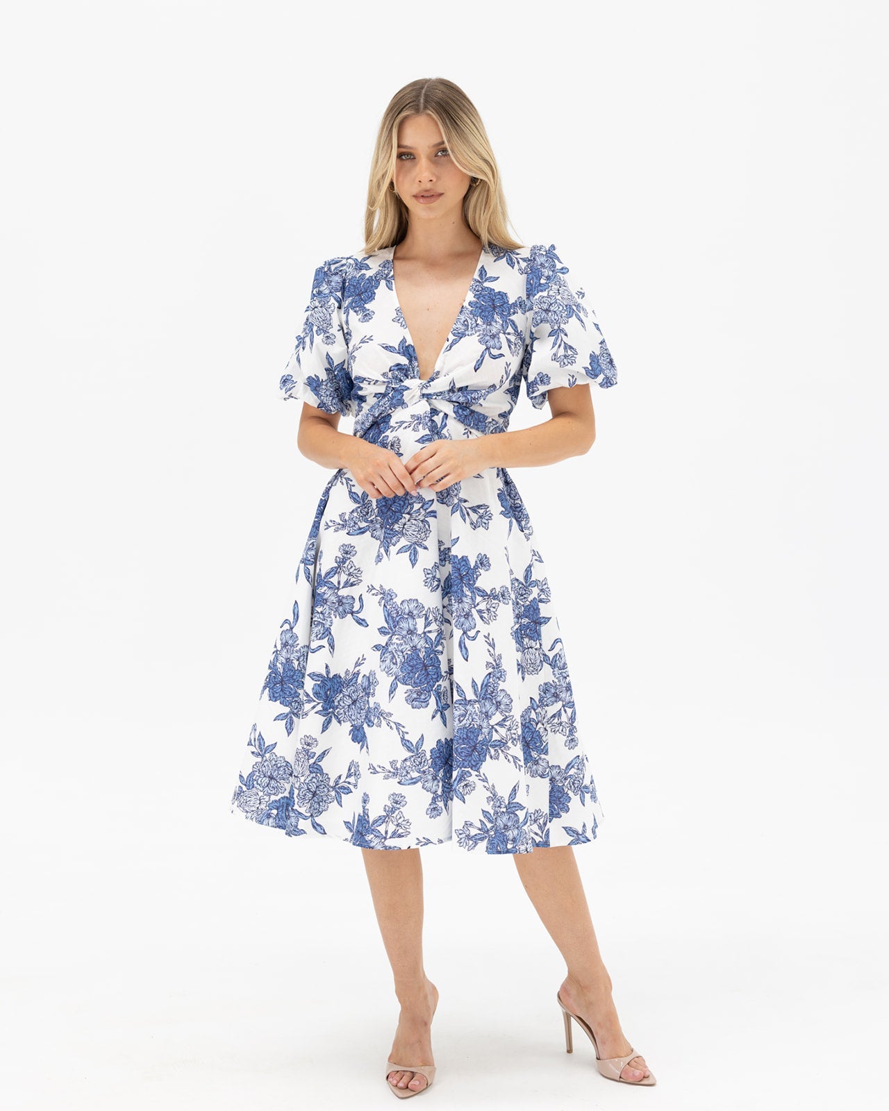 Claudia Dress-Blue Print