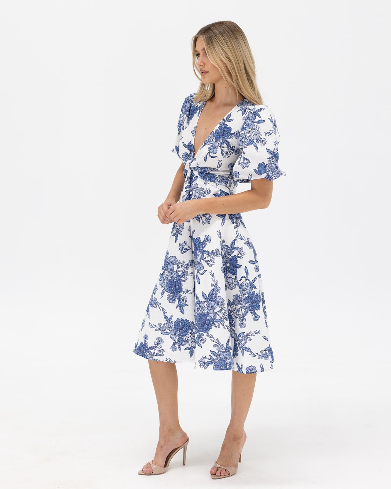 Claudia Dress-Blue Print