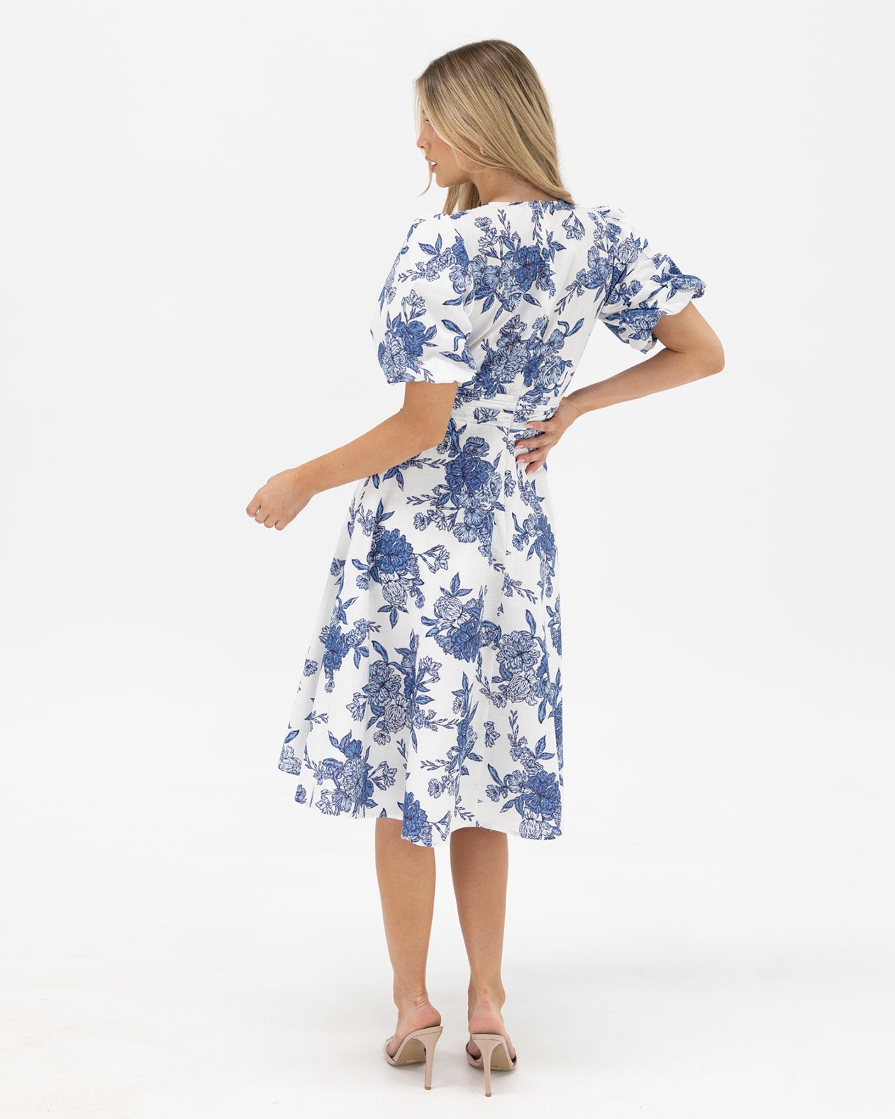 Claudia Dress-Blue Print