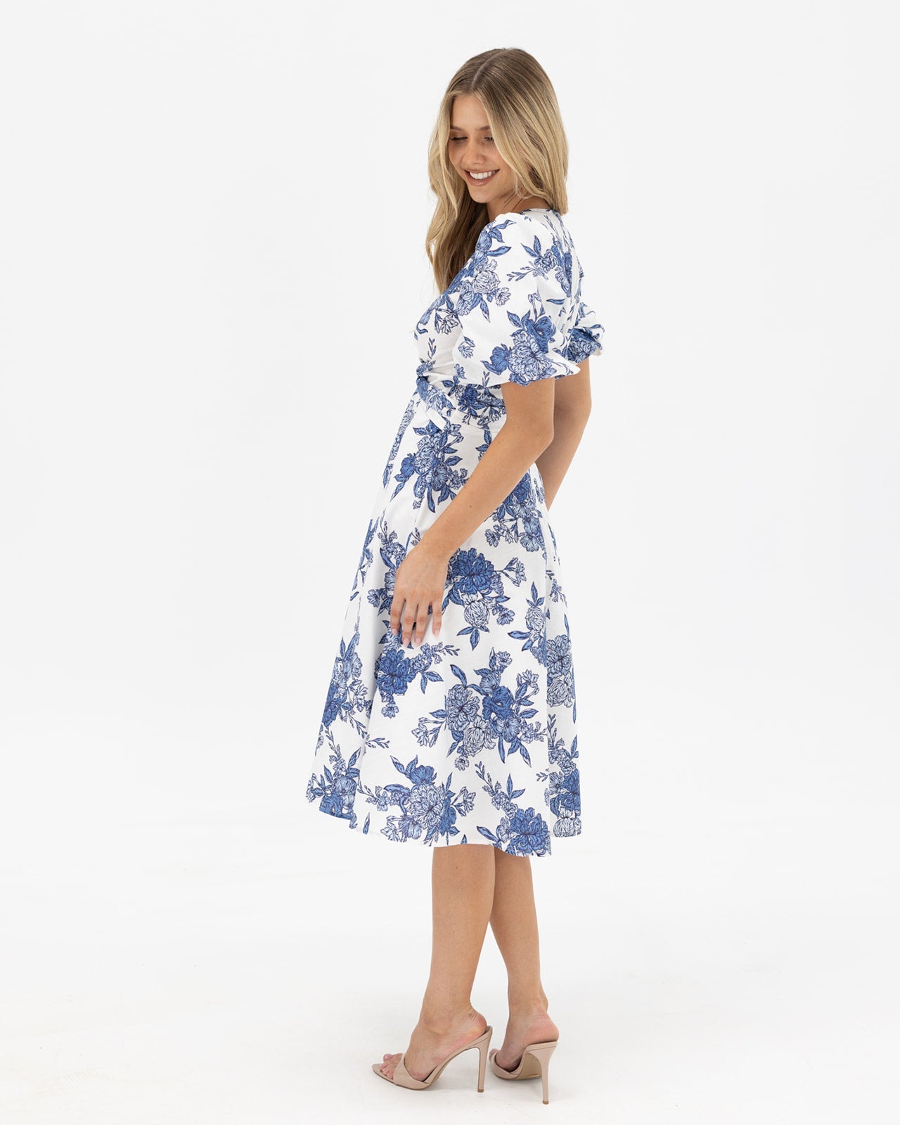 Claudia Dress-Blue Print