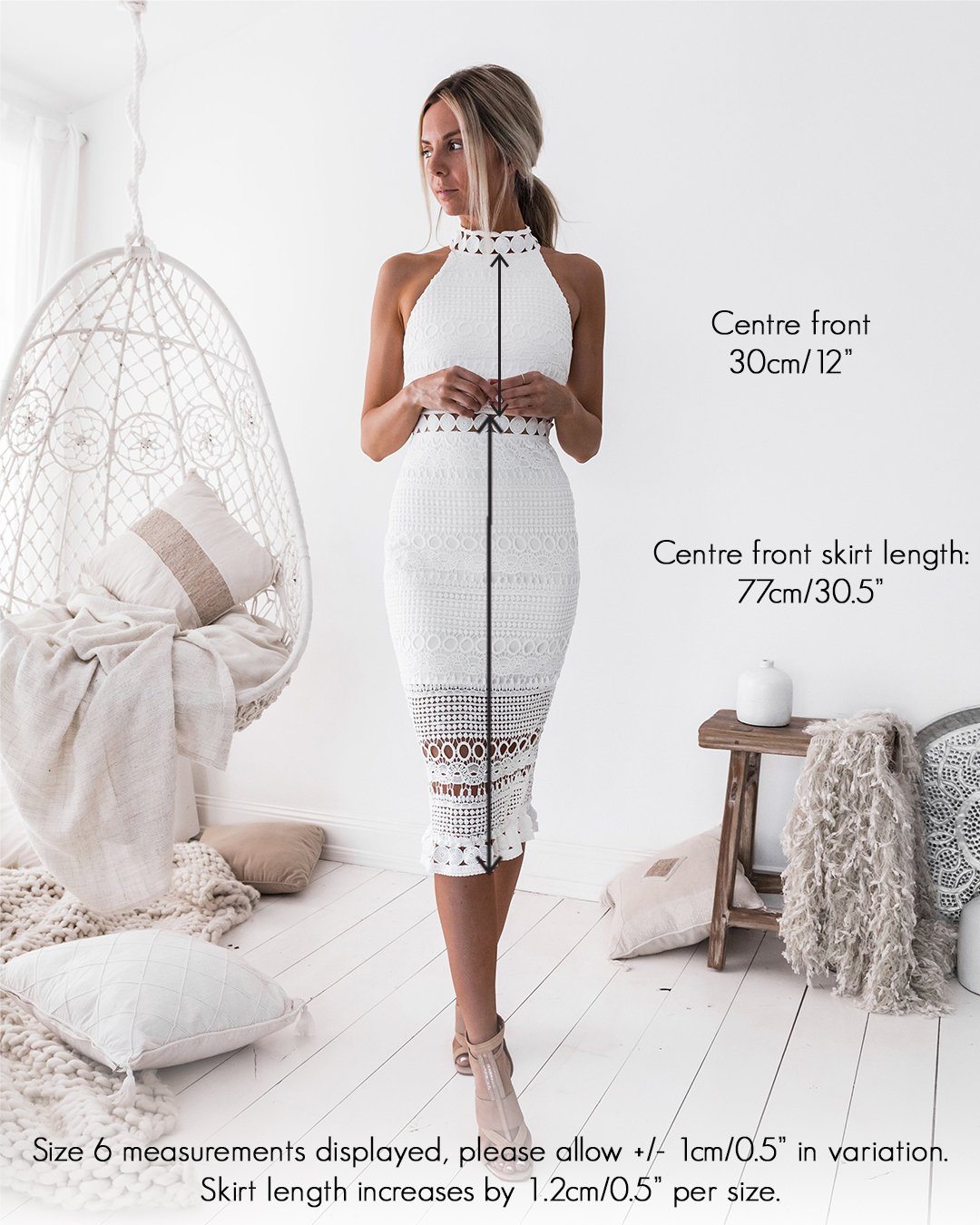Rivers Midi Dress - White