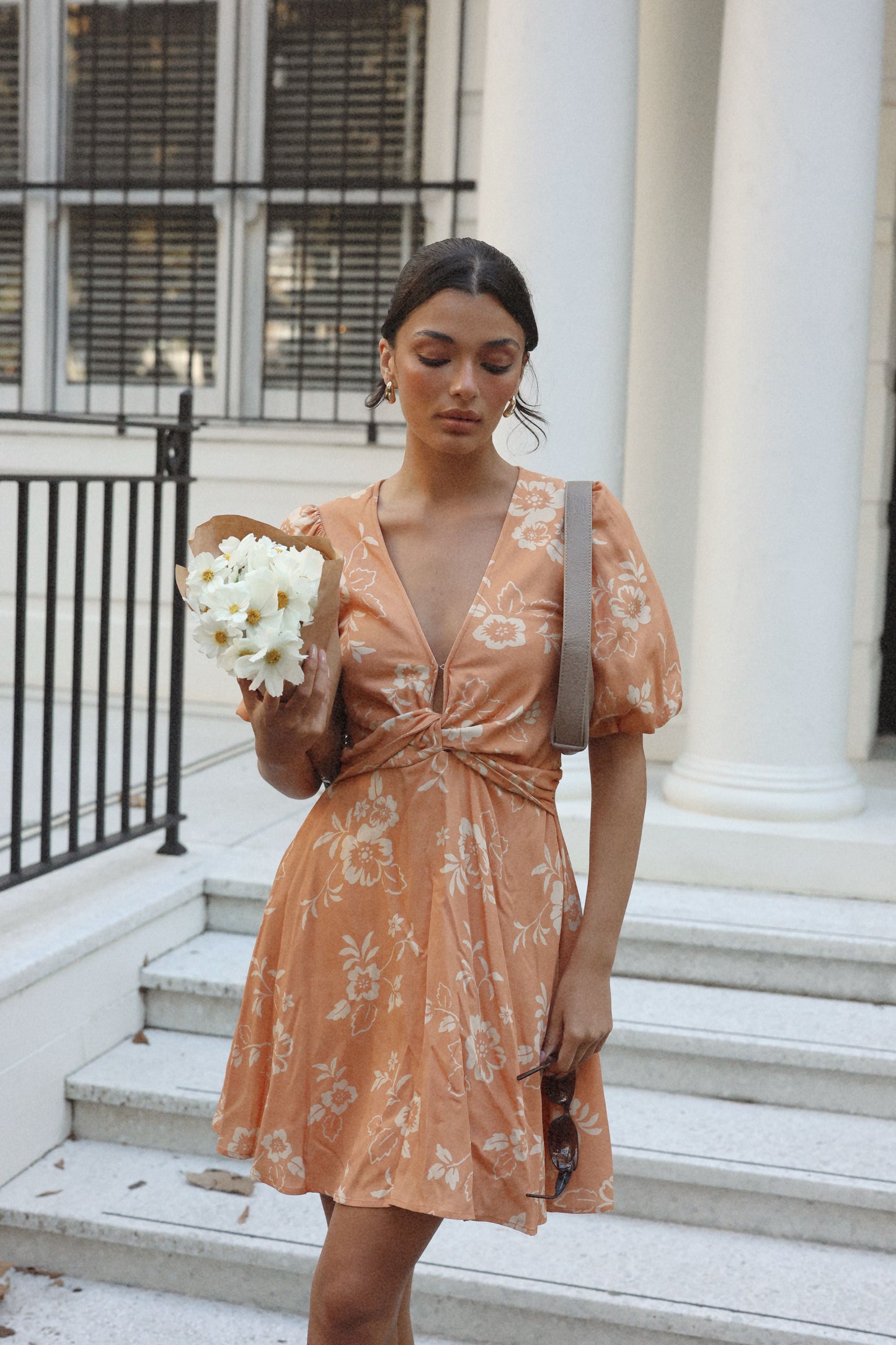 Marlowe Dress-Orange Flower