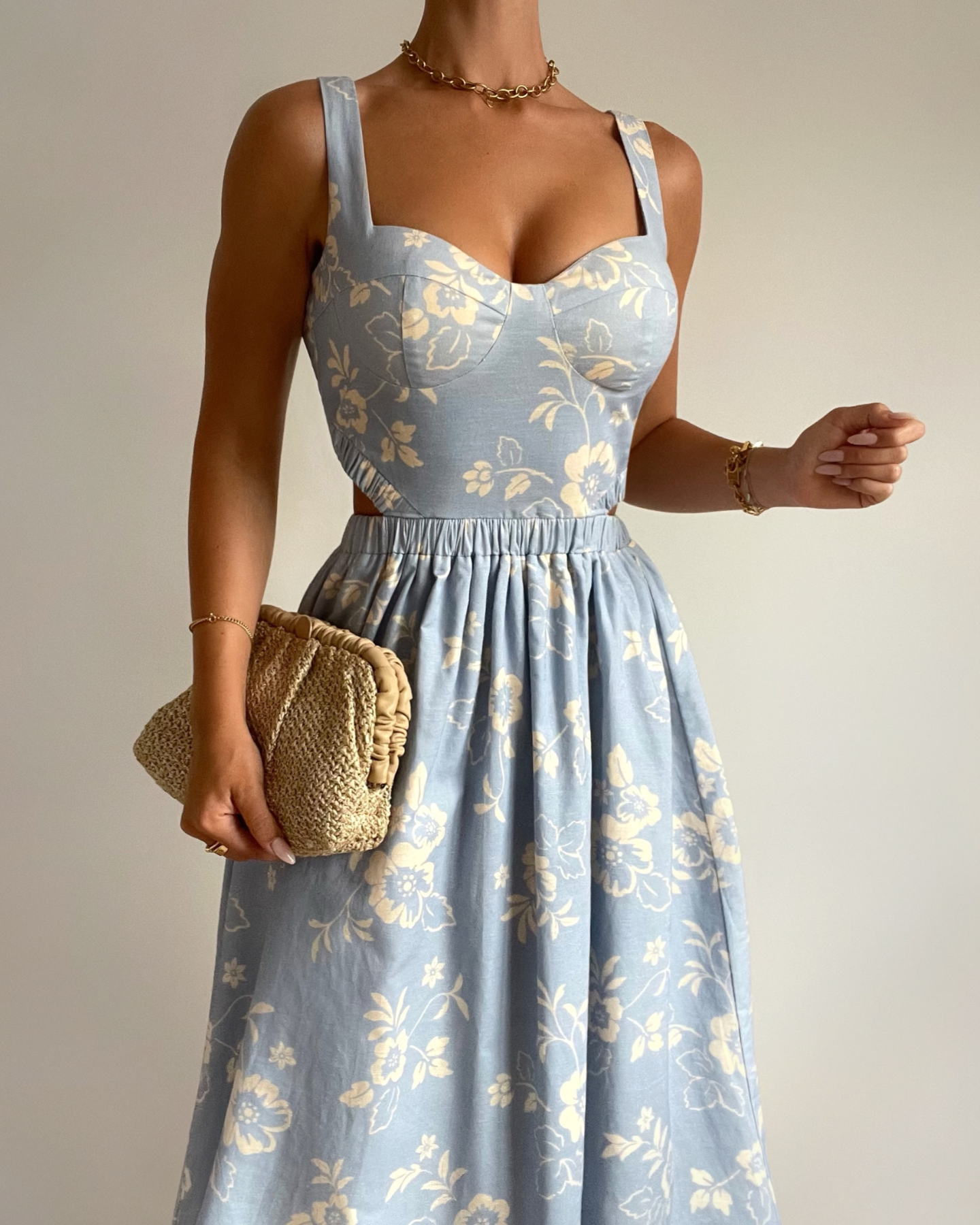 Cora Dress-Blue Flower