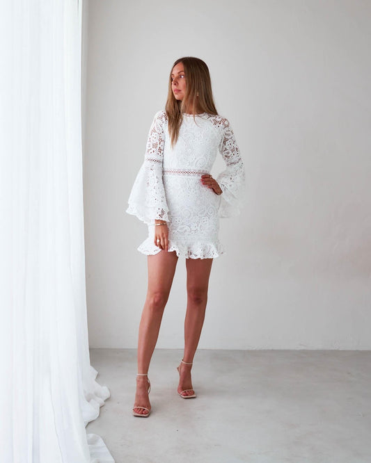 Charlise Dress-White